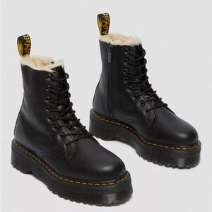 Jaden Dr Marten Fur Lined Leather Platform Boots Size 5 platform combat boot